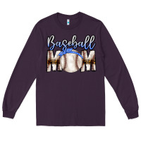 Plum Baseball Mom Long Sleeve Tee - CowhideDigitalArt