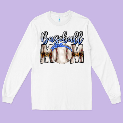 Baseball Mom Long Sleeve Tee Designed By Cowhidedigitalart