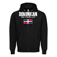 Black dominican republic Zipper Hoodie - DesigneFamous