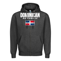 Charcoal Heather dominican republic Zipper Hoodie - DesigneFamous