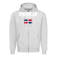 Dove Grey dominican republic Zipper Hoodie - DesigneFamous
