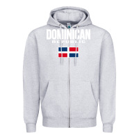Heather Grey dominican republic Zipper Hoodie - DesigneFamous