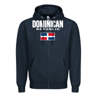 Navy dominican republic Zipper Hoodie - DesigneFamous