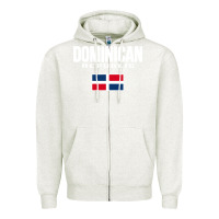 Oatmeal Heather dominican republic Zipper Hoodie - DesigneFamous