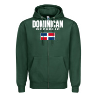 Sports Green dominican republic Zipper Hoodie - DesigneFamous