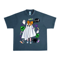 Midnight Navy cute ghost halloween Urban Heavy Tee - BundleAndBundleShop
