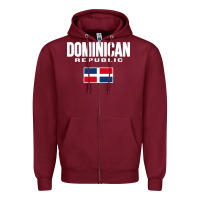 Burgundy dominican republic Zipper Hoodie - DesigneFamous