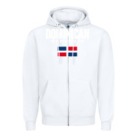 White dominican republic Zipper Hoodie - DesigneFamous