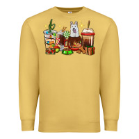 Antique Gold Christmas coffee cups with White Shepherd Premium Sweatshirt - RanaPortraitStore