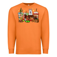 Carrot Christmas coffee cups with White Shepherd Premium Sweatshirt - RanaPortraitStore