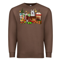 Chestnut Christmas coffee cups with White Shepherd Premium Sweatshirt - RanaPortraitStore