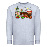 Heather Grey Christmas coffee cups with White Shepherd Premium Sweatshirt - RanaPortraitStore