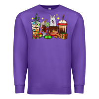 Purple Christmas coffee cups with White Shepherd Premium Sweatshirt - RanaPortraitStore