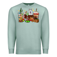 Seafoam Christmas coffee cups with White Shepherd Premium Sweatshirt - RanaPortraitStore