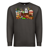 Smoke Christmas coffee cups with White Shepherd Premium Sweatshirt - RanaPortraitStore