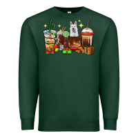 Sports Green Christmas coffee cups with White Shepherd Premium Sweatshirt - RanaPortraitStore