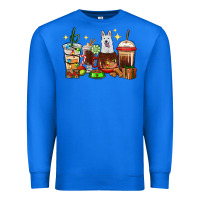 True Royal Christmas coffee cups with White Shepherd Premium Sweatshirt - RanaPortraitStore