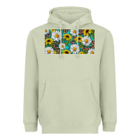 Matcha Sunflower And Daisy With Leopard Heavyweight Hoodie - RanaPortraitStore