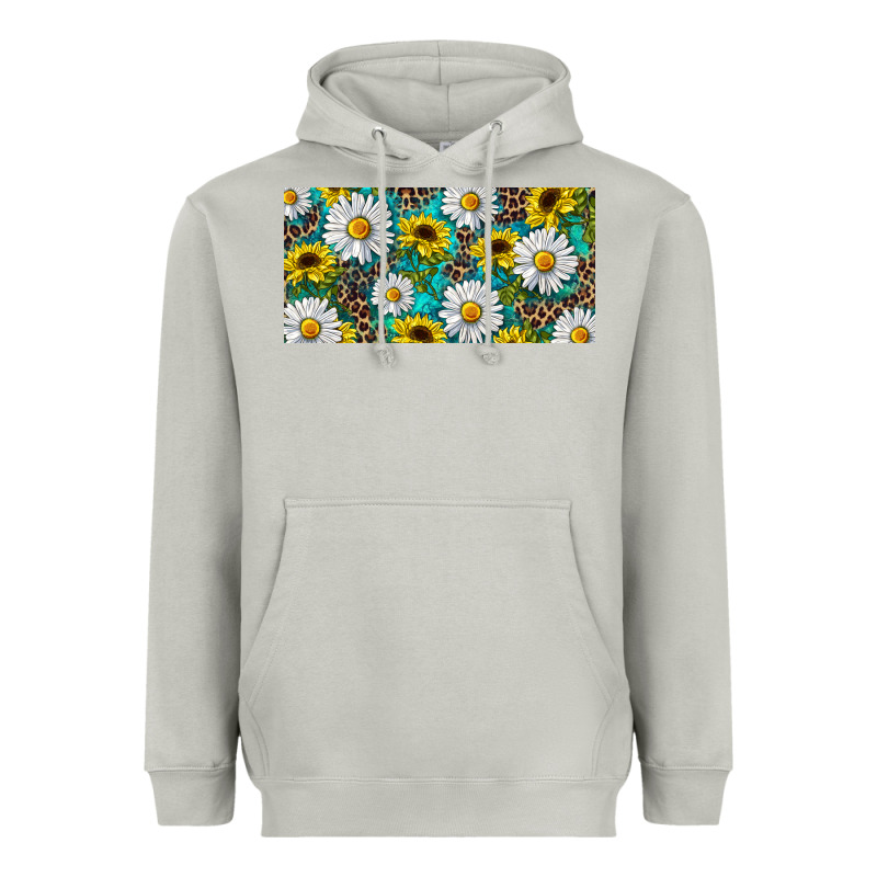 Sunflower And Daisy With Leopard Heavyweight Hoodie by RanaPortraitStore | Teevron