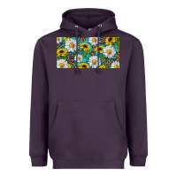 Plum Sunflower And Daisy With Leopard Heavyweight Hoodie - RanaPortraitStore