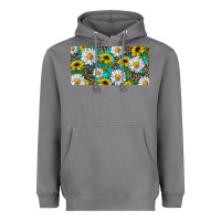 Storm Sunflower And Daisy With Leopard Heavyweight Hoodie - RanaPortraitStore