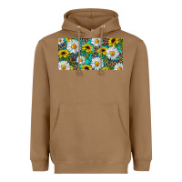 Toasted Coconut Sunflower And Daisy With Leopard Heavyweight Hoodie - RanaPortraitStore