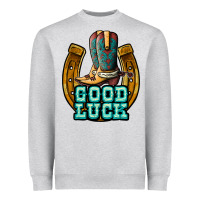 Heather Grey good luck Heavyweight Sweatshirt - JahusDesignShop