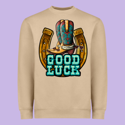 Good Luck Heavyweight Sweatshirt Designed By Jahusdesignshop