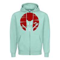 Seafoam ninja cat japanese Zipper Hoodie - DesigneFamous