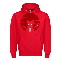 Red ninja cat japanese Zipper Hoodie - DesigneFamous