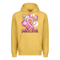 Antique Gold Balloons cancer ribbon survivor Premium Hoodie - Artiststas