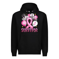 Black Balloons cancer ribbon survivor Premium Hoodie - Artiststas