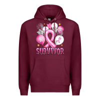 Burgundy Balloons cancer ribbon survivor Premium Hoodie - Artiststas