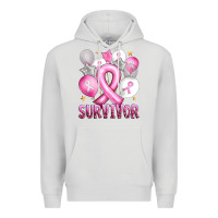 Dove Grey Balloons cancer ribbon survivor Premium Hoodie - Artiststas