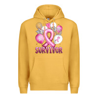 Mustard Balloons cancer ribbon survivor Premium Hoodie - Artiststas