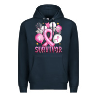 Navy Balloons cancer ribbon survivor Premium Hoodie - Artiststas