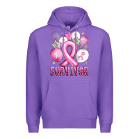 Purple Balloons cancer ribbon survivor Premium Hoodie - Artiststas