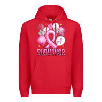 Red Balloons cancer ribbon survivor Premium Hoodie - Artiststas