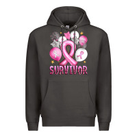 Smoke Balloons cancer ribbon survivor Premium Hoodie - Artiststas