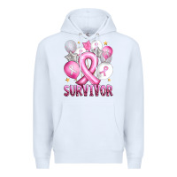 White Balloons cancer ribbon survivor Premium Hoodie - Artiststas