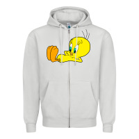 Dove Grey tweety bird Zipper Hoodie - DesigneFamous
