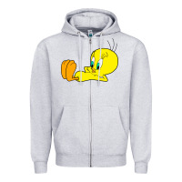Heather Grey tweety bird Zipper Hoodie - DesigneFamous