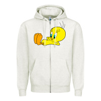 Oatmeal Heather tweety bird Zipper Hoodie - DesigneFamous