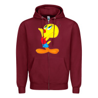 Burgundy tweety bird Zipper Hoodie - DesigneFamous