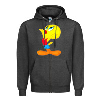 Charcoal Heather tweety bird Zipper Hoodie - DesigneFamous