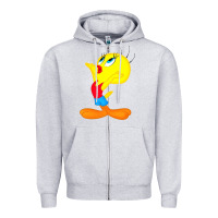 Heather Grey tweety bird Zipper Hoodie - DesigneFamous