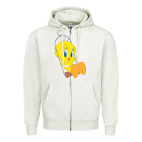 Oatmeal Heather tweety bird Zipper Hoodie - DesigneFamous