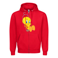 Red tweety bird Zipper Hoodie - DesigneFamous