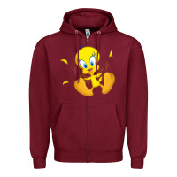 Burgundy tweety bird Zipper Hoodie - DesigneFamous