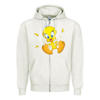 Oatmeal Heather tweety bird Zipper Hoodie - DesigneFamous